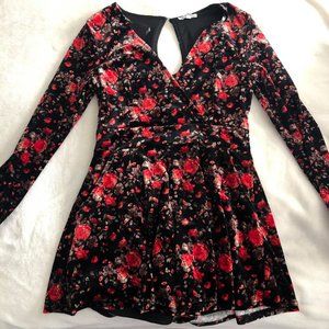 Charlotte Russe Long Sleeve Floral Romper
